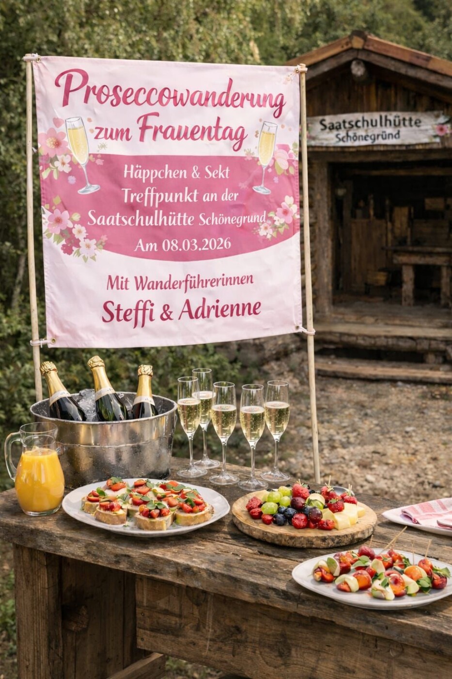 Wanderung am Weltfrauentag mit spritzigen Getränken